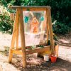 PISSARRA DE FUSTA AMB PANELL TRANSPARENT PER EXTERIOR
